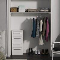 Ready Assembled 2 U Carlton 4 Drawer Tallboy (Ready Assembled) in White | Size: Small