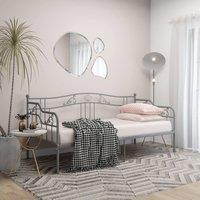 Sofa Bed Frame Grey Metal 90x200 cm