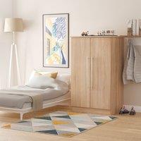 Ready Assembled 2 U Carlton 2 Door Midi Robe (Ready Assembled) in Light Oak | Size: Large