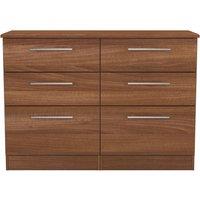 Ready Assembled 2 U Carlton 6 Drawer Wide Chest (Ready Assembled) in Walnut | Size: Large