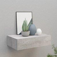 Berkfield Home Wall-mounted Drawer Shelf Concrete Grey 40x23.5x10cm MDF | Size: 40x23.5x10 cm