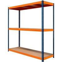 Monstershop S-Rax 3 Shelf Racking - 180cm x 180cm x 60cm in Blue | Size: 180 cm x 180 cm x 60 cm