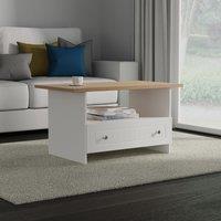 Ready Assembled 2 U Norton Bottom Drawer Coffee Table (Ready Assembled) in White | Size: Medium