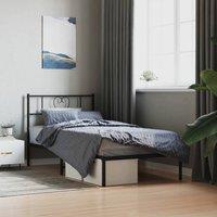 Berkfield Home Metal Bed Frame with Headboard Black 100x190 cm