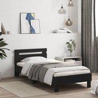 Berkfield Home Bed Frame without Mattress with Headboard Black 90x200 cm