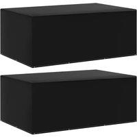 Berkfield Home Garden Furniture Covers 2 pcs 7 Eyelets 225x143x90 cm in Black | Size: 225 x 143 x 90 cm