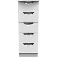 Ready Assembled 2 U Holborn 5 Drawer Tallboy (Ready Assembled) in White | Size: Medium