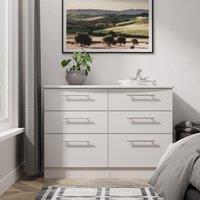 Ready Assembled 2 U Carlton 6 Drawer Wide Chest (Ready Assembled) in Grey | Size: Large