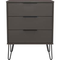 Ready Assembled 2 U Fuji 3 Drawer Chest (Ready Assembled) in Dark Grey | Size: Medium