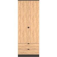 Ready Assembled 2 U Norway Tall 2 Door 2 Drawer Robe (Ready Assembled) in Dark Grey | Size: Large