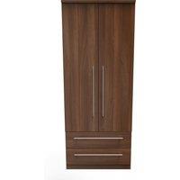 Ready Assembled 2 U Carlton 2 Door 2 Drawer Wardrobe (Ready Assembled) in Walnut | Size: Large