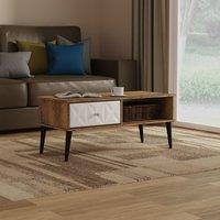 Ready Assembled 2 U Toledo 1 Drawer Coffee Table (Ready Assembled) in Dark Brown | Size: Medium