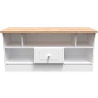 Ready Assembled 2 U Norton 1 Drawer TV & Media Unit (Ready Assembled) in White | Size: Large