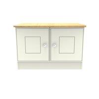 Ready Assembled 2 U Albert Compact 2 Door TV & Media Unit (Ready Assembled) in Cream | Size: Medium