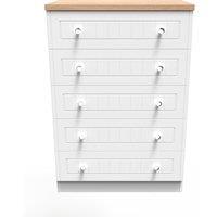 Ready Assembled 2 U Norton 5 Drawer Chest (Ready Assembled) in White | Size: Large