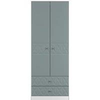 Ready Assembled 2 U Memphis 2 Door Robe 2 Drawer Robe (Ready Assembled) in Duck Egg Blue | Size: Large
