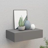 Berkfield Home Wall-mounted Drawer Shelf Grey 40x23.5x10cm MDF | Size: 40x23.5x10 cm