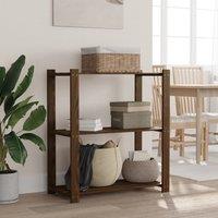 Berkfield Home 3-Tier Storage Rack Brown 80x38x90 cm Solid Wood Pine | Size: 80 x 38 x 90 cm