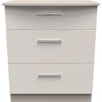 Ready Assembled 2 U Harrow 3 Drawer Deep Chest (Ready Assembled) in Taupe | Size: Medium
