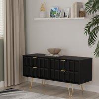 Ready Assembled 2 U Metro 4 Drawer Bed Box (Ready Assembled) in True Black | Size: Small