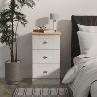 Ready Assembled 2 U Cumbria 3 Drawer Bedside Cabinet (Ready Assembled) in Mid Grey | Size: Small