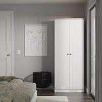 Ready Assembled 2 U Surrey Plain Double Wardrobe (Ready Assembled) in White | Size: Large