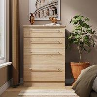 Ready Assembled 2 U Carlton 4 Drawer Deep Chest (Ready Assembled) in Light Oak | Size: Medium