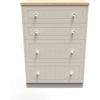 Ready Assembled 2 U Norton 4 Drawer Deep Chest (Ready Assembled) in Taupe | Size: Medium