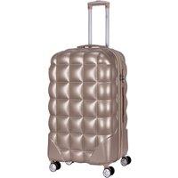 Flight Knight Medium 25 Hard Shell Bubble Design Check-in Suitcase Hold Luggage in Light Beige | Size: Cabin