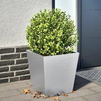 Berkfield Home Garden Planter 40x40x40 cm Galvanised Steel in Grey | Size: 40 x 40 x 40 cm