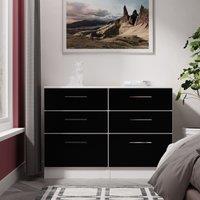 Ready Assembled 2 U Chester 6 Drawer Wide Chest (Ready Assembled) in Black