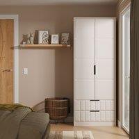 Ready Assembled 2 U Seattle 2 Door Robe 2 Drawer Robe (Ready Assembled) in Taupe | Size: Large
