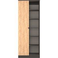 Ready Assembled 2 U Norway Tall 2 Door 1 Drawer Robe (Ready Assembled) in Dark Grey | Size: Large