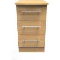 Ready Assembled 2 U Carlton 3 Drawer Bedside Cabinet (Ready Assembled) in Natural | Size: Small