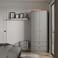 Ready Assembled 2 U Albert 2 Door 2 Drawer Wardrobe (Ready Assembled) in Dark Grey | Size: Large
