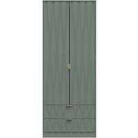 Ready Assembled 2 U Dallas 2 Door 2 Drawer Wardrobe (Ready Assembled) in Pale Green | Size: Large