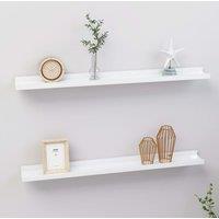 Berkfield Home Wall Shelves 2 pcs High Gloss White 80x9x3 cm | Size: 80 x 9 x 3 cm