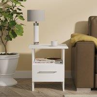 Ready Assembled 2 U Gloucester Bottom Drawer Lamp Table (Ready Assembled) in White | Size: Small