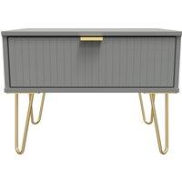 Ready Assembled 2 U Bexley 1 Drawer Wide Side Table (Ready Assembled) in Dark Grey | Size: Small