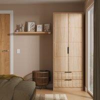 Ready Assembled 2 U Seattle 2 Door Robe 2 Drawer Robe (Ready Assembled) in Light Oak | Size: Large