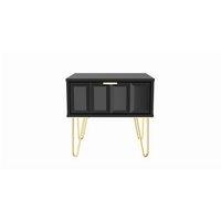 Ready Assembled 2 U Metro 1 Drawer Bedside (Ready Assembled) in True Black | Size: Small