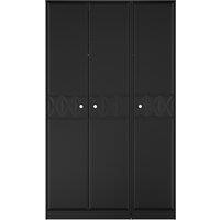 Ready Assembled 2 U Memphis 3 Door Robe (Ready Assembled) in True Black | Size: Large