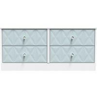 Ready Assembled 2 U Memphis 4 Drawer Bed Box (Ready Assembled) in Duck Egg Blue | Size: Small