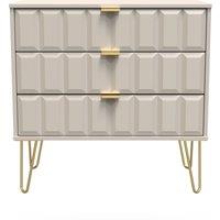 Ready Assembled 2 U Metro 3 Drawer Chest (Ready Assembled) in Taupe | Size: Medium