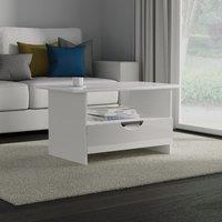 Ready Assembled 2 U Holborn Bottom Drawer Coffee Table (Ready Assembled) in White | Size: Medium