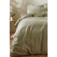 Martex Touch of Linen Duvet Cover Set (Includes 2 Pillowcases 1 For Single) in Pale Green | Size: Super King