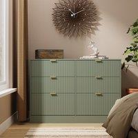 Ready Assembled 2 U Denver 6 Drawer Bed Box (Ready Assembled) in Pale Green | Size: Large