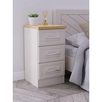 Ready Assembled 2 U Norfolk 3 Drawer Bedside Cabinet (Ready Assembled) in Taupe | Size: Small