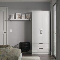 Ready Assembled 2 U Holborn 2 Door 2 Drawer Wardrobe (Ready Assembled) in White | Size: Large