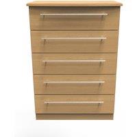Ready Assembled 2 U Carlton 5 Drawer Chest (Ready Assembled) in Natural | Size: Large